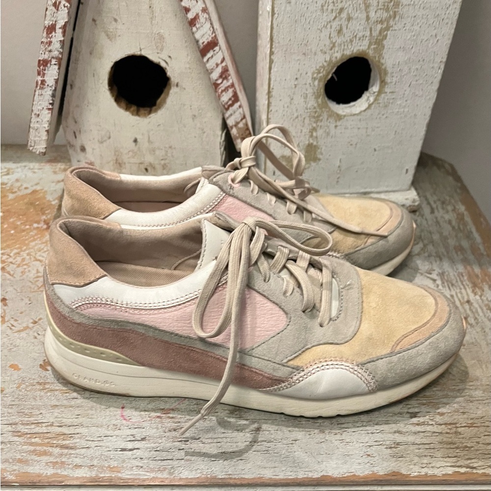Cole Haan Womens‎ 8 B Casual Sneakers - Pink, Beige, and White
